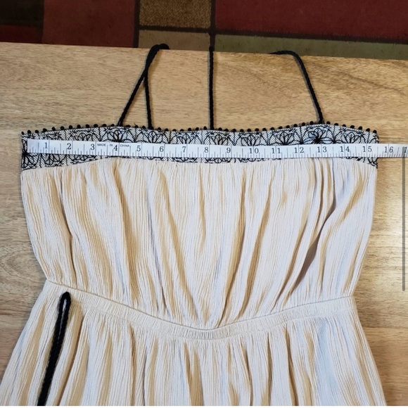 Zara Cross Back Mini Dress Embroidered Tassel Sm - Picture 5 of 5
